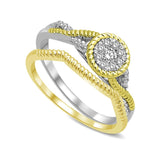 14K Two Tone Gold 1/4 Ct.Tw. Diamond Engagement Ring