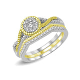 14K Two Tone Gold 1/4 Ct.Tw. Diamond Engagement Ring