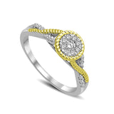 14K Two Tone Gold 1/4 Ct.Tw. Diamond Engagement Ring