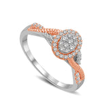 14K Two Tone Gold 1/4 Ct.Tw. Diamond Engagement Ring