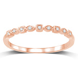 14K Rose Gold 1/20 Ctw Diamond Wedding Band