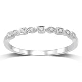 14K White Gold 1/20 Ctw Diamond Wedding Band