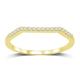 14K Yellow Gold 1/10 Ctw Diamond Wedding Band