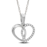 10K White Gold 1/20 Ctw Diamond Heart Pendant