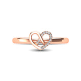 14K Rose Gold Diamond Accent Heart Ring