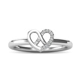14K White Gold Diamond Accent Heart Ring