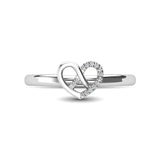 14K White Gold Diamond Accent Heart Ring