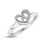 14K White Gold Diamond Accent Heart Ring