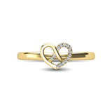 14K Yellow Gold Diamond Accent Heart Ring