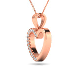 10K Rose Gold 1/10 Ctw Diamond Heart Pendant