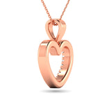 10K Rose Gold 1/10 Ctw Diamond Heart Pendant