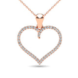10K Rose Gold 1/6 Ctw Diamond Heart Pendant
