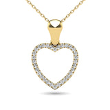 10K Yellow Gold 1/10 Ctw Diamond Heart Pendant