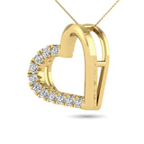 10K Yellow Gold 1/10 Ctw Diamond Heart Pendant