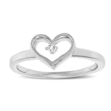 10K White Gold Diamond Accent Heart Ring