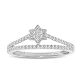 10K White Gold 1/4 Ctw Diamond Star Ring