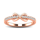 10K Rose Gold 1/4 Ctw Diamond Infinity Ring