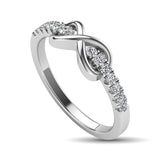 10K White Gold 1/4 Ctw Diamond Infinity Ring