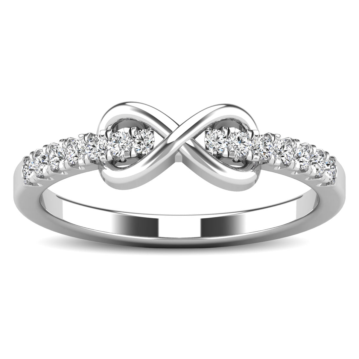 10K White Gold 1/4 Ctw Diamond Infinity Ring