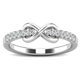10K White Gold 1/4 Ctw Diamond Infinity Ring