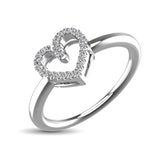 10K White Gold 1/20 Ctw Diamond Heart Ring