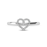 10K White Gold 1/20 Ctw Diamond Heart Ring