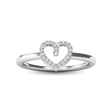 10K White Gold 1/20 Ctw Diamond Heart Ring