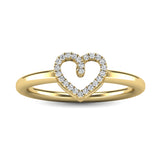 10K Yellow Gold 1/20 Ctw Diamond Heart Ring