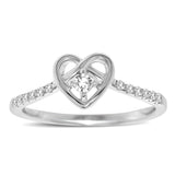 10K White Gold 1/5 Ctw Diamond Heart Ring