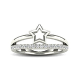 10K White Gold 1/5 Ctw Diamond Twikle Star Ring