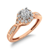 10K Rose Gold 1/5 Ct.Tw. Diamond Halo Engagement Ring