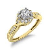 10K Yellow Gold 1/5 Ct.Tw. Diamond Halo Engagement Ring