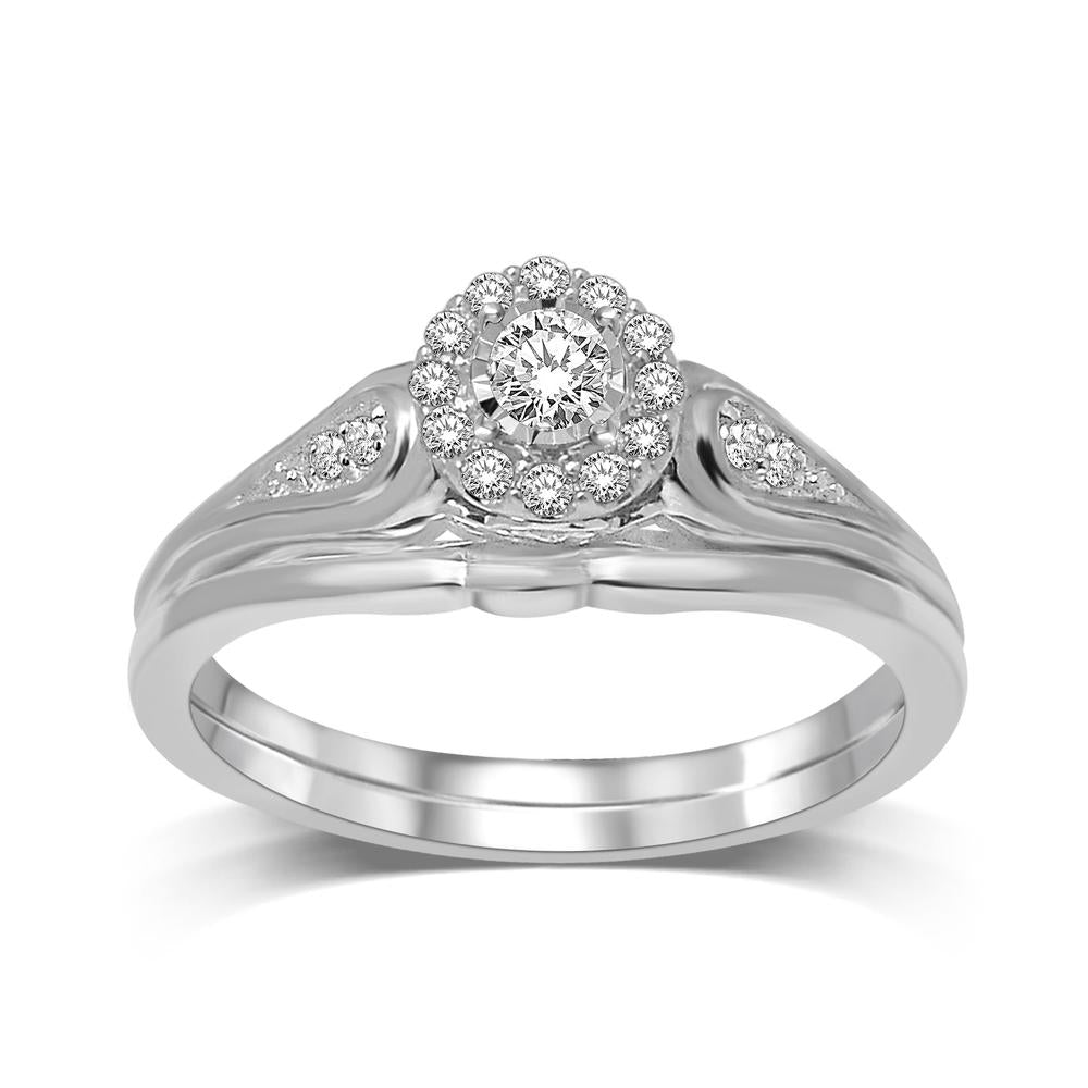 10K White Gold 1/5 Ctw Diamond Bridal Ring