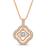 10K Rose Gold 1/3 Ctw Moving Diamond Pendant