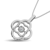 Sterling Silver Moving Diamond Accent Pendant