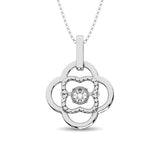 Sterling Silver Moving Diamond Accent Pendant