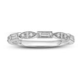 14K White Gold 1/10 Ctw Diamond Stackable Ring
