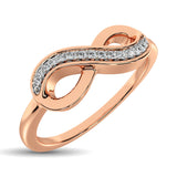 10K Rose Gold Diamond Accent Infinity Ring