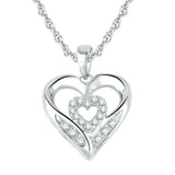 10K White Gold 1/20 Ctw Diamond Heart Pendant