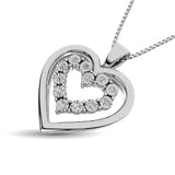 Sterling Silver Diamond Accent Heart Pendant