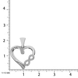 Sterling Silver 1/10 Ctw Diamond Heart Pendant