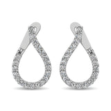 14K White Gold Diamond 5/8 Ct.Tw. Hoop Earrings