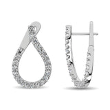 14K White Gold Diamond 5/8 Ct.Tw. Hoop Earrings