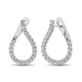 14K White Gold Diamond 5/8 Ct.Tw. Hoop Earrings