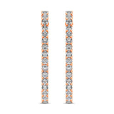 14K Rose Gold Diamond 1 Ct.Tw. In and Out Hoop Earrings