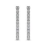 14K White Gold Diamond 3/4 Ct.Tw. In and Out Hoop Earrings