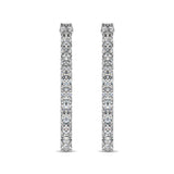 14K White Gold Diamond 1 Ct.Tw. In and Out Hoop Earrings