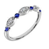 Diamond 1/5 ctw and Blue Sapphire Stack Ring