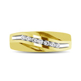 10K Yellow Gold 1/10 Ct.Tw. Diamond Seven Stone Mens Band