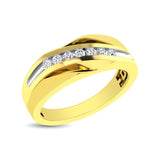 10K Yellow Gold 1/10 Ct.Tw. Diamond Seven Stone Mens Band